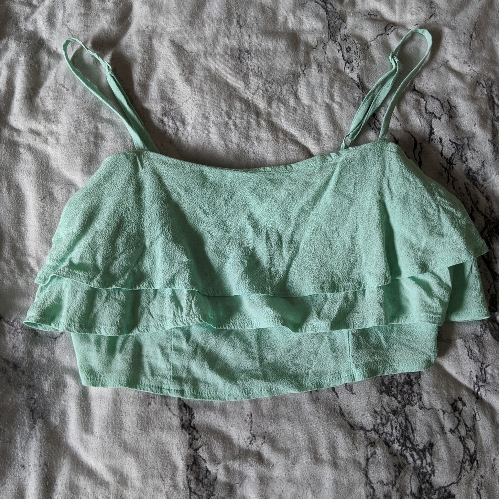 Flowy Blue Crop Top